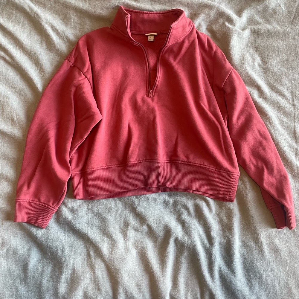 a new day Coral Pink Quarter-Zip Pullover Sweatshirt